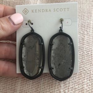 Kendra Scott chrome glass oval earrings